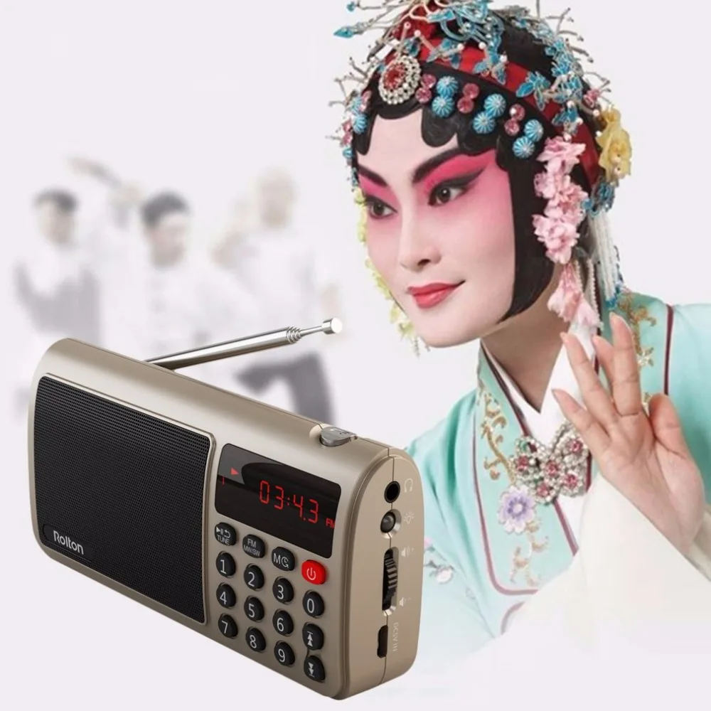 Rolton портативный Высокочувствительный FM/MW/SW стерео радио динамик Mp3 музыкальный плеер карта памяти для ПК компьютера