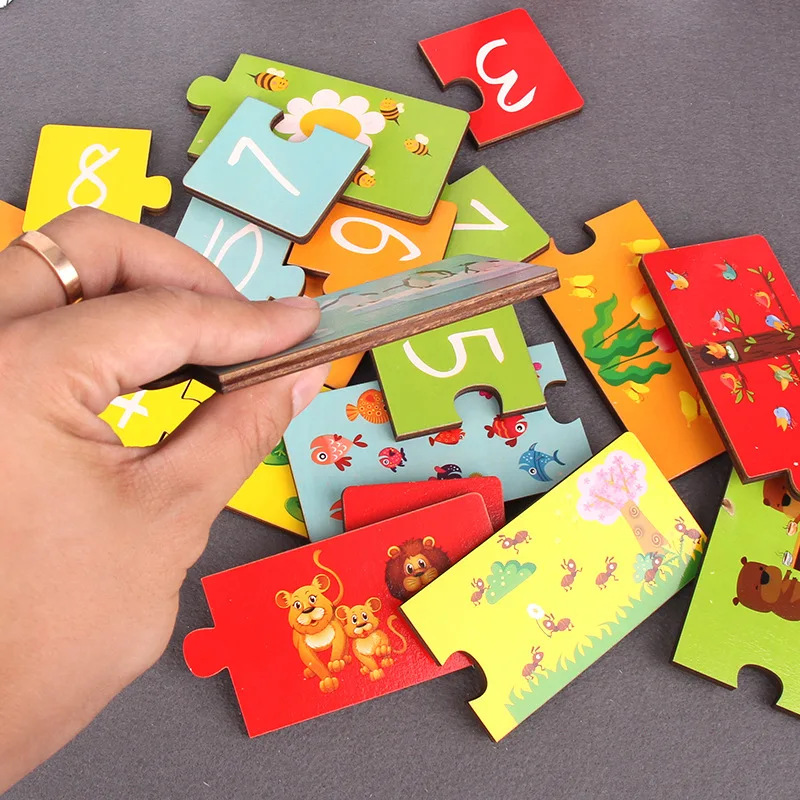 1 Набор обучающих игрушек для детей, обучающие игрушки для детей, Обучающие головоломки, Набор карточек с цифрами, пара пазлов, подарок для детей