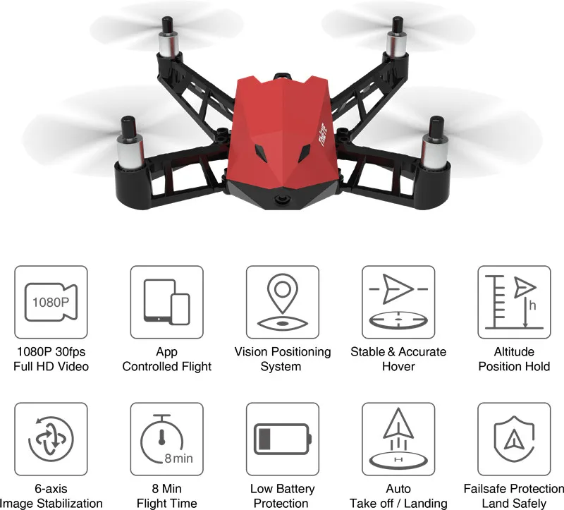 Миниатюрный Дрон с камерой HD 1080 P, приложение для радиоуправляемого квадрокоптера с высоким рычагом для стабильности полета, карманный Дрон