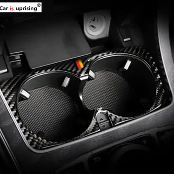 

Car Styling Carbon Fiber Water Cup Holder Frame Trim Sticker For Mercedes Benz C Class W205 C180 C200 C300 GLC Accessories