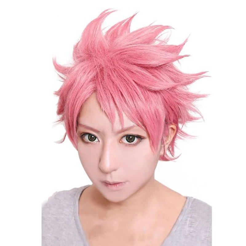 Аниме Феи хвост Natsu Dragneel парик 30 см короткий пушистый многослойный косплей