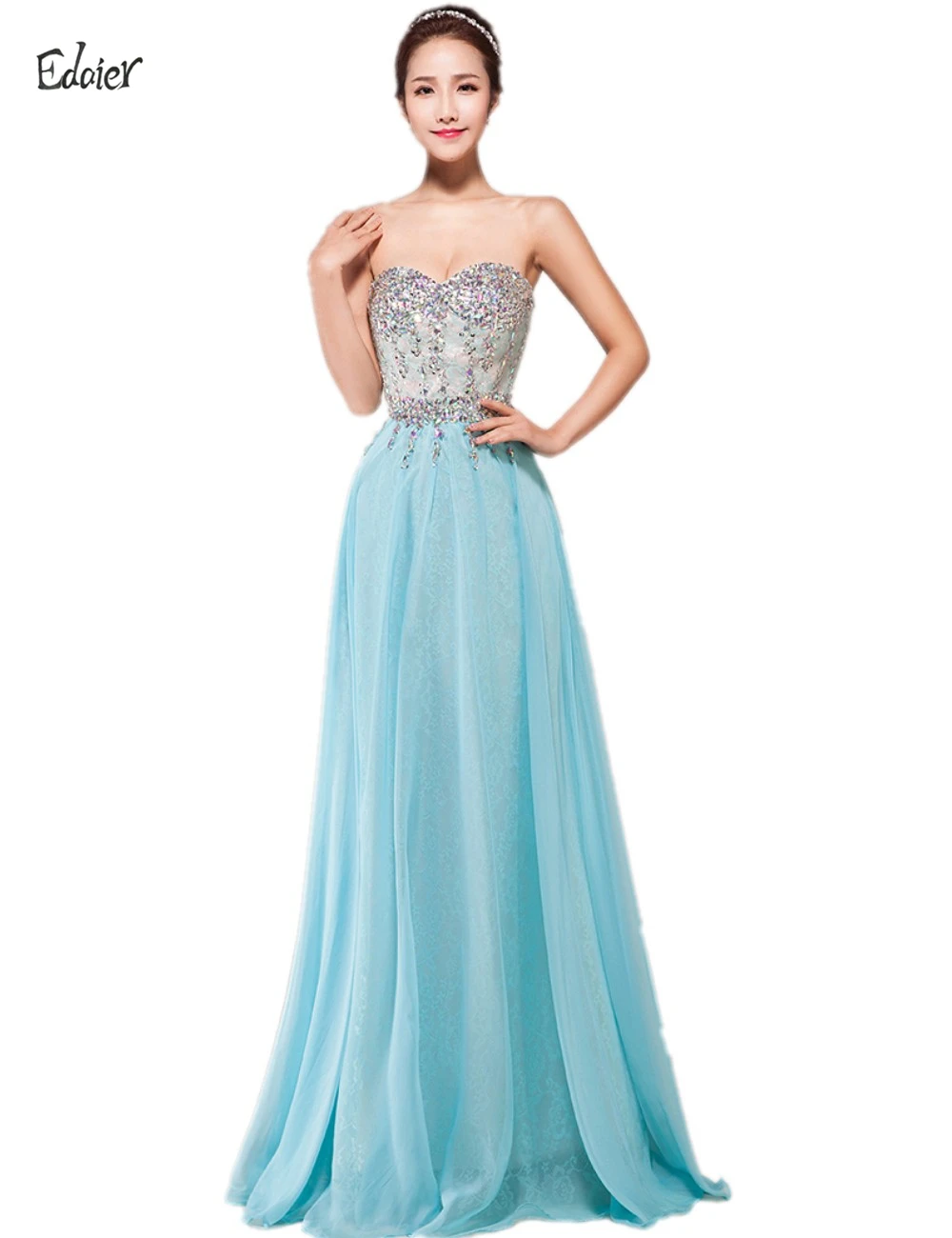 Turquoise Strapless Wedding Dress