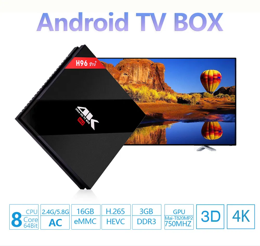 H96 Pro Plus Android ТВ коробка 7,1 3 Гб оперативной памяти, 16 Гб встроенной памяти, смарт-ТВ коробка Octa Ядро Amlogic S912 5G Wi-Fi 4K HD BT4.1H. 265 IPTV Set-top BOX и X92