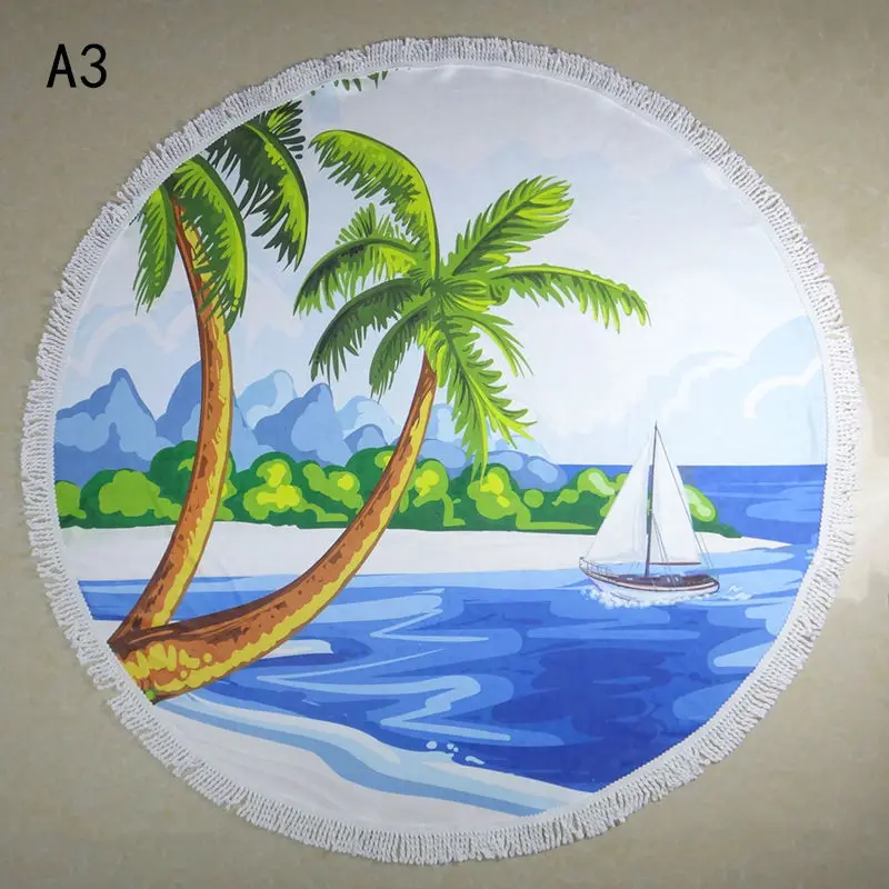 

2016 Design swimming Beach Type And Woven Technics Indian Round swimming pool mat Towel with Fine Quality