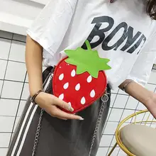 New Fashion Female Child Handbag Fruit Cartoon Cute Strawberry Shoulder Bag Diagonal Chain Small Bag A461