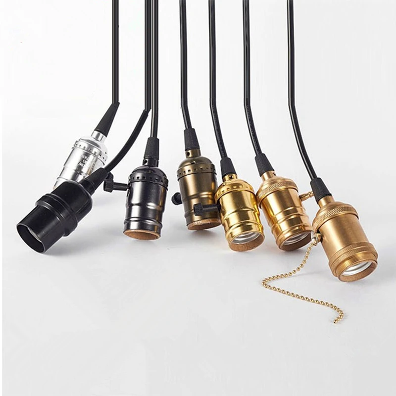 E27 Edison Retro Lamp Holder LED Bulbs Droplight Line DIY Lighting