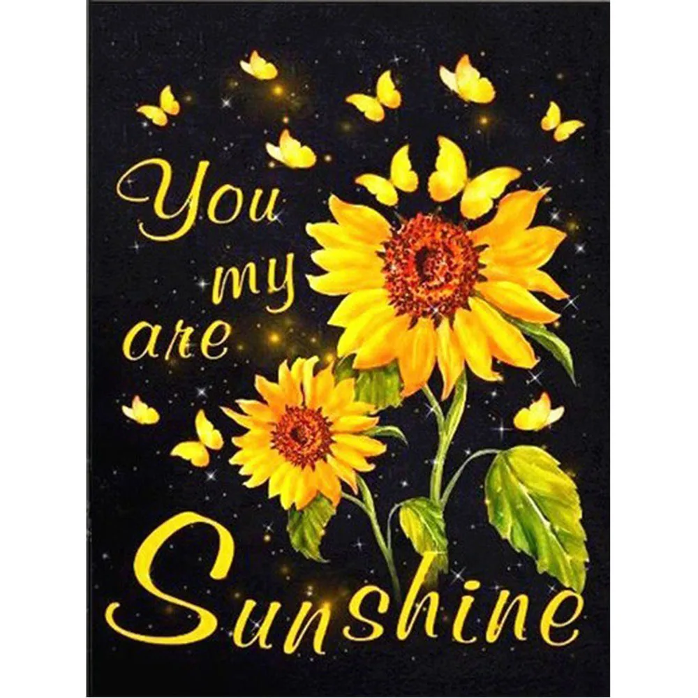 Sunflower Diamond Painting Butterfly Lantern Flower Diamond