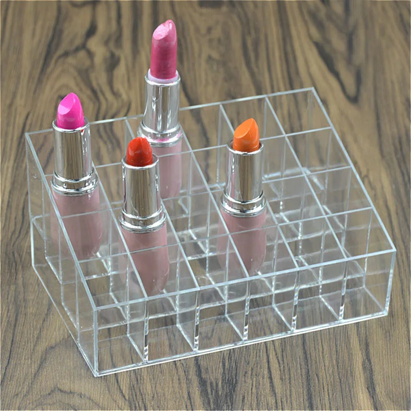 

24 Grid Acrylic Makeup Organizer Storage Box Cosmetic Box Lipstick Jewelry Box Case Holder Display Stand make up organizer NShop