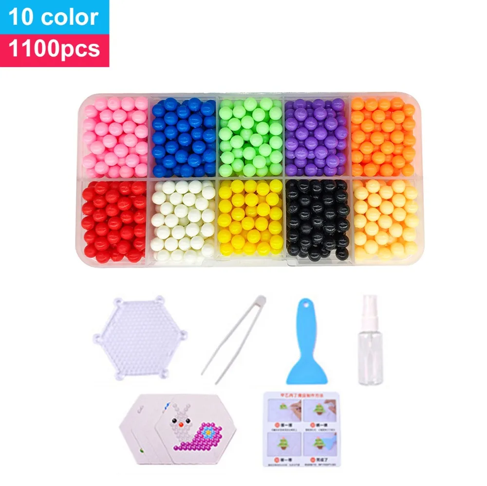 2019 DIY Water Magic AquaBeads Animal Molds Hand Making Puzzle Kids Educational Toys For Children Spell Replenish Aqua Beans