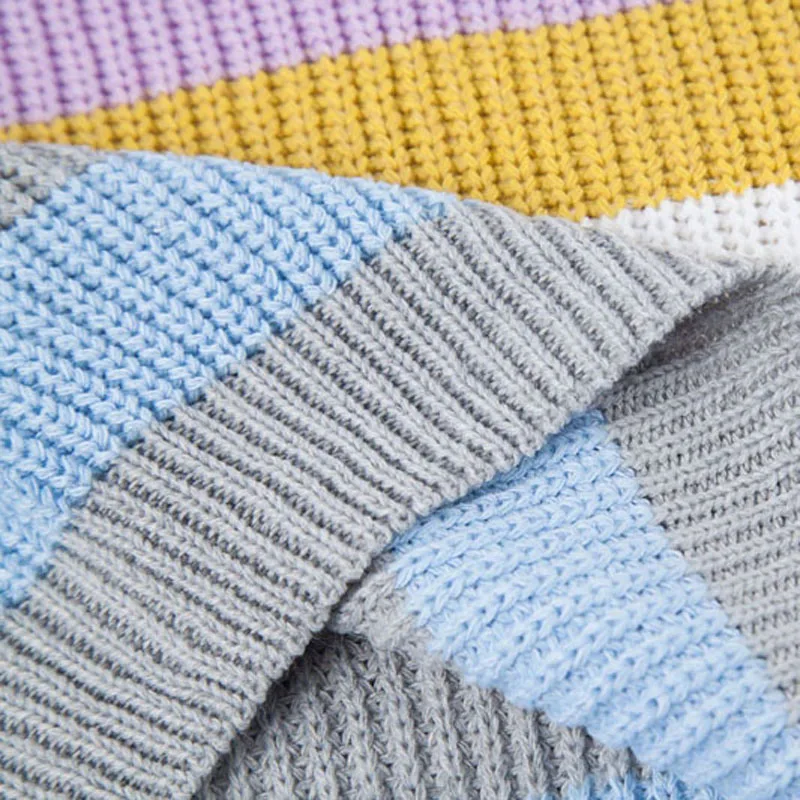 Autumn Winter Casual Fashion Sweater Pullovers O-neck Long-Sleeve Striped Knitted Sweater Tops B08SW827 Sweaters