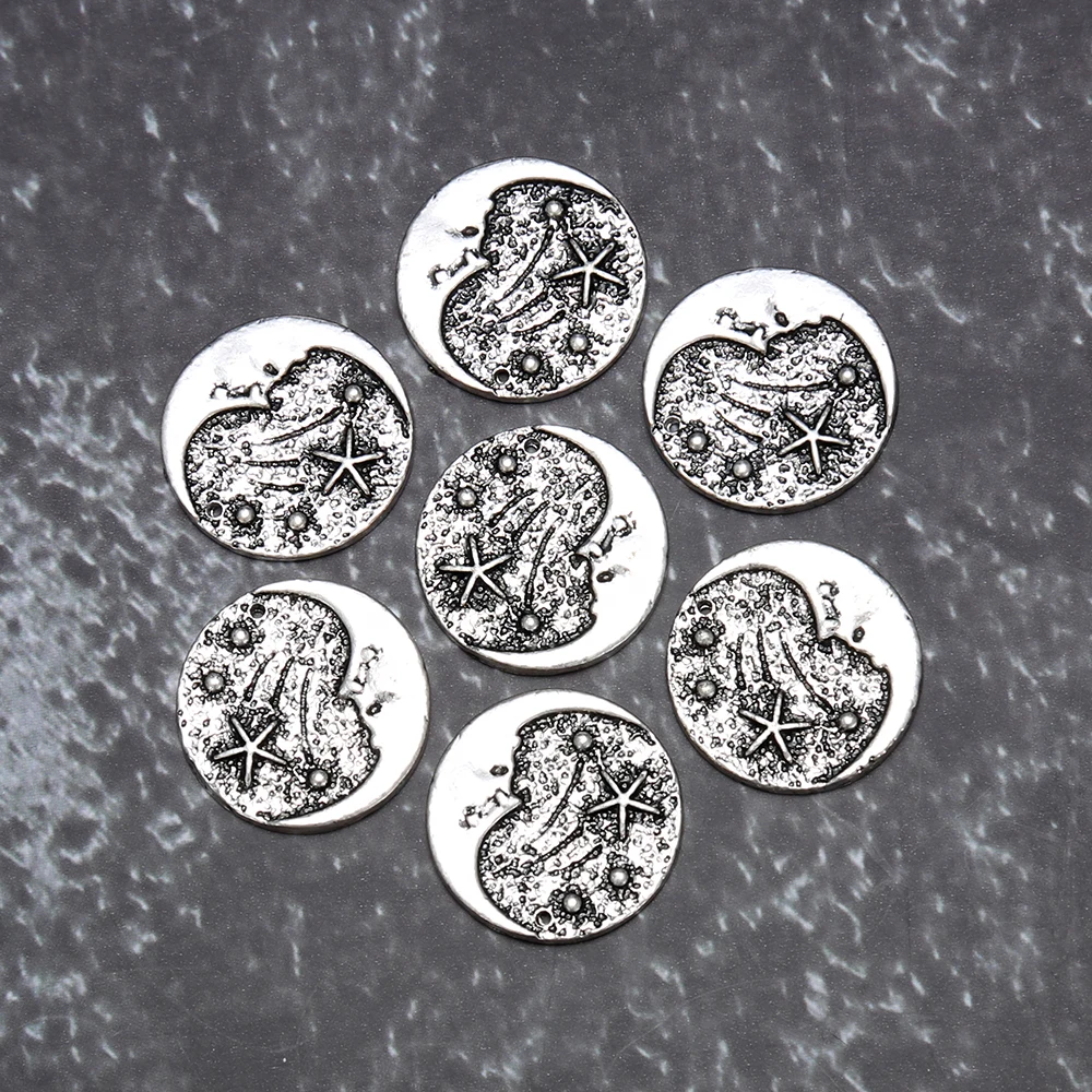 

1pc Moon Face Beach Pendant for Handmade Gfit Crafts Bracelets Necklace DIY Wedding Decoration ZH-86