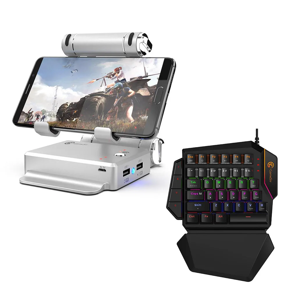 GameSir X1 Bluetooth BattleDock конвертер геймпад клавиатура и переходник для мыши для FPS игр, RoS, ножи, бесплатный огонь - Цвет: Silver X1 add GK100