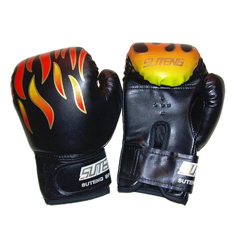 

Children Flame Mesh Professional Sanda Palm Boxing Gloves Breathable PU Leather Flame Gloves Boxing Training Glove