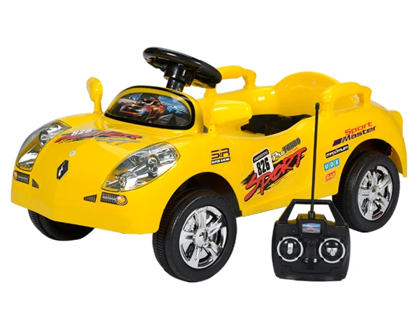 От 1 до 5 лет детский четырехколесный электромобиль с дистанционным управлением, перезаряжаемый детский автомобиль, детская игрушечная машинка, может сидеть - Цвет: Цвет: желтый