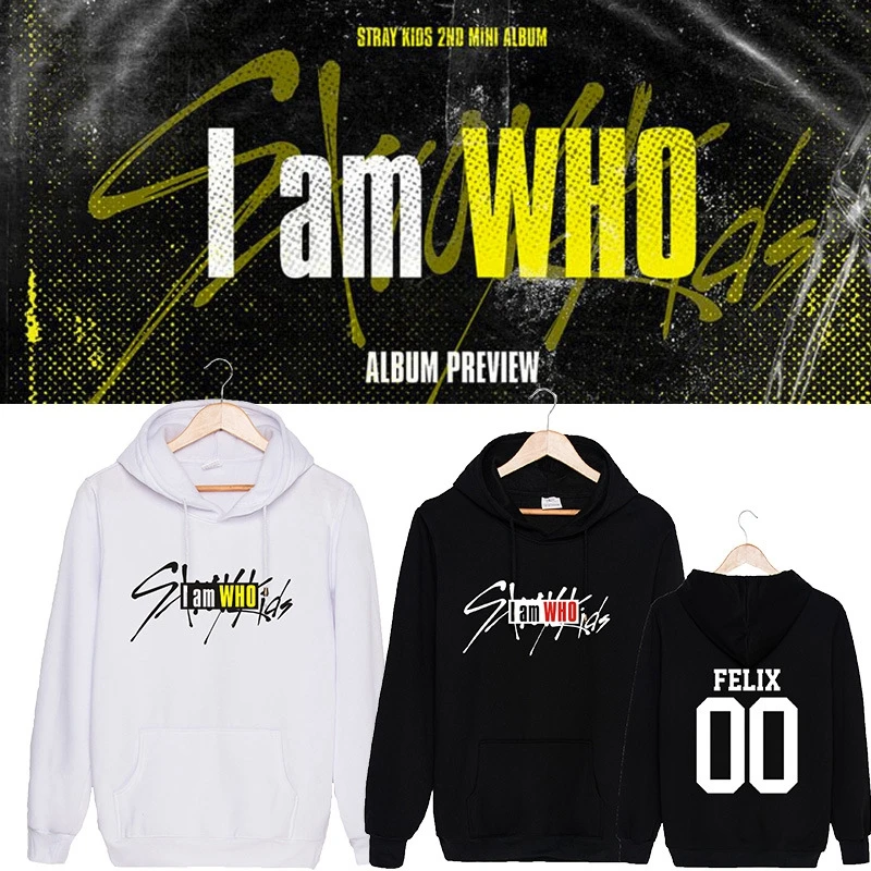 KPOP Bangtan Boys StrayKids Unisex Sweatshirt Hoodie Pullover I am WHO