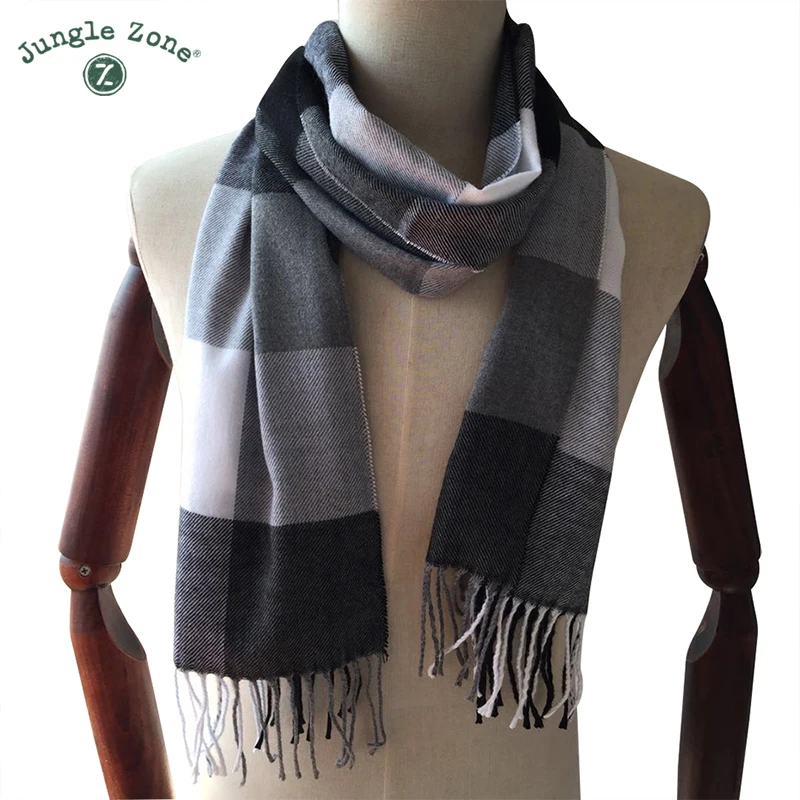 

Winter Scarf 2018 Cashmere Scarf Plaid Blanket Scarf New Designer men wool plaid bandana Scarves and Wraps WJ22
