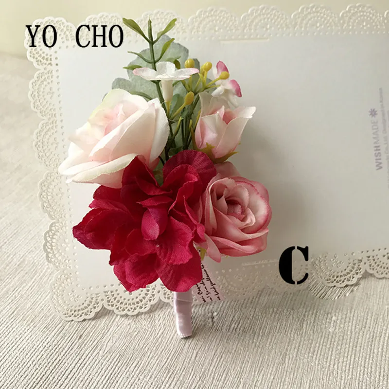 YO CHO свадебный цветок DIY бутоньерка пуговицы свадебная бутоньерка на запястье браслет ручной цветок мужской костюм вечерние украшения для выпускного вечера