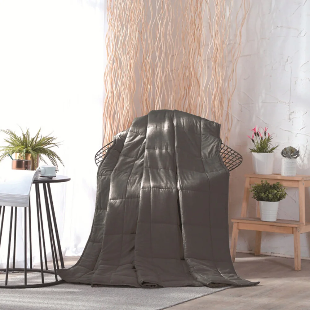 

1pcs Weighted Blanket for Adult Decompression Gravity Blankets Sleep Aid Pressure Weighted Quilt Grey blankets for bed