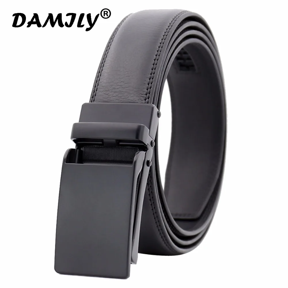 Fashion Men's Ratchet Leather Belt Luxury Brand Automatic Buckle Dress