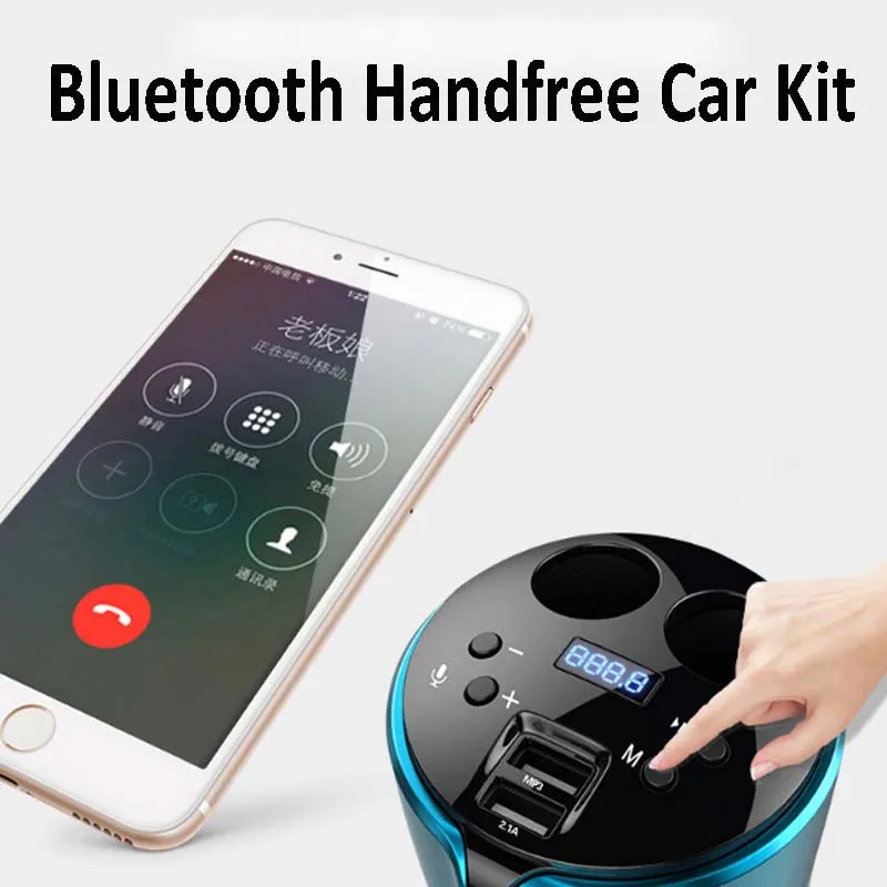 JINSERTA автомобильный комплект MP3 плеер Bluetooth fm-передатчик HandsFree прикуриватель адаптер сплиттер двойной USB зарядное устройство