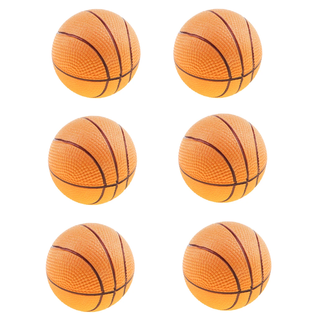 6pcs Mini Bouncing Jumping Ball Indoor Outdoor Kids Pretend Play Mini Basketball Ball Game Party Bag Fillers Kid Pet Toy Gifts