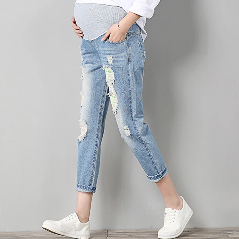 

Maternity Jeans Spring Pregnancy Clothes Pregnant Pants For Pregnant Women Trousers Nursing Prop Belly Leggings Slim Jeans D04