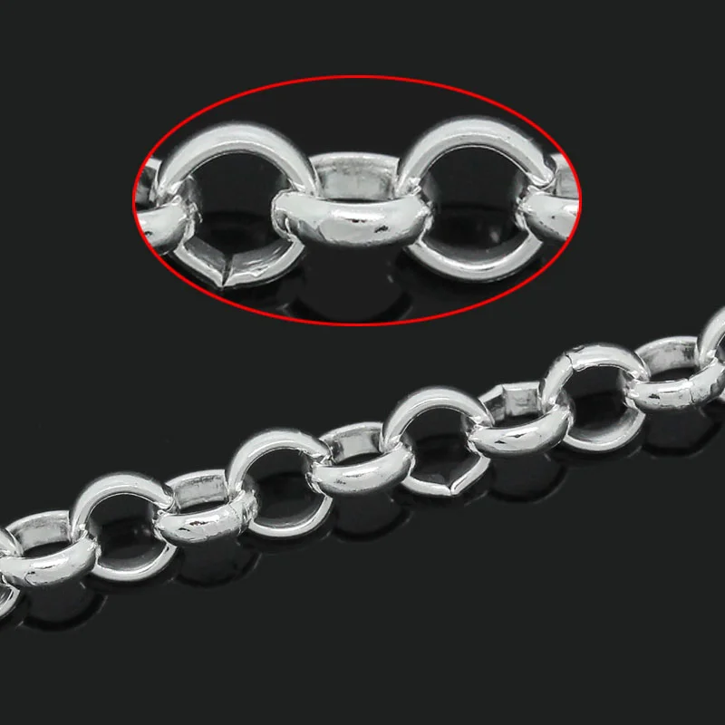 

DoreenBeads Link-Opened Cable Chains Findings silver color 5mm,5M (B30798)