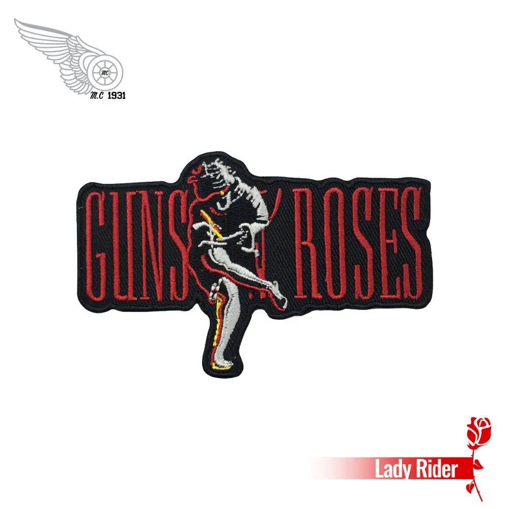 

NEW GUNS N ROSES Embroidered Patch For Clothes and Hats Embroidered Motorcycle Biker Patch Applique Free Shipping