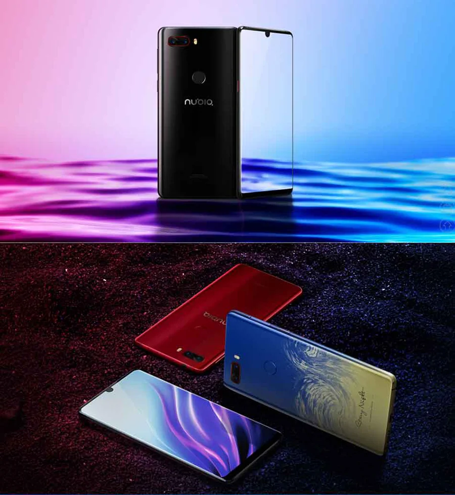 Мобильный телефон zte Nubia Z18, 6,0 дюймов, полноэкранный Восьмиядерный процессор Snapdragon 845, 6 ГБ, 64 ГБ, двойная задняя камера 16 Мп+ 20 МП, 3450 мАч, телефон