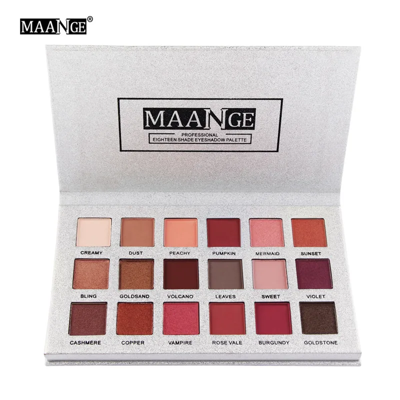 

MAANGE Eye Shadow Palette 18Colors Professional Shimmer Glitter Nude Eye shadow Make up Palette Charming Eyeshadow Cosmetics