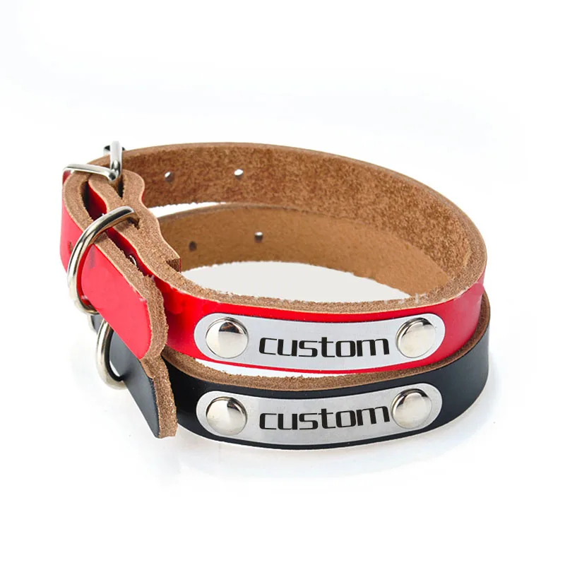 New Personalized Soft Leather Laser Dog Cat Collars Free ...