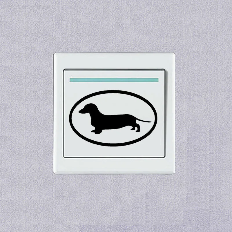

Dachshund Dog European Style Decorative Decals Simple Cartoon Animal Switch Sticker 2SS0808
