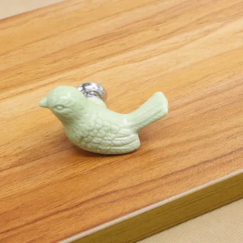 Vintage Bird Ceramic Door Knob Children Room Cupboard Cabinet Drawer Suitable Kitchen Furniture Home Pull Handle With Screws