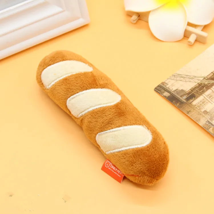 Dogs Toy French baguette Bread Food down Deliciou Wistiti Lint Texture Soundable Pets Dogs Cat Squeak