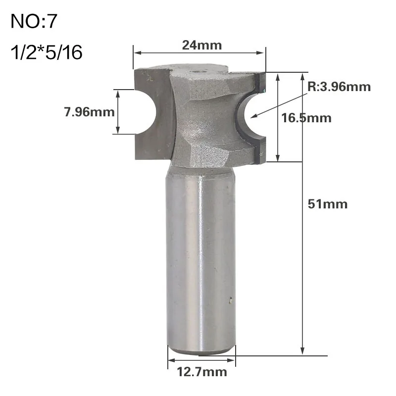 1 шт. 1/" 1/2" хвостовик Классическая Двусторонняя полукруглая боковая фреза древесины фрезы C3 Карбид 6,35/12,7 мм хвостовик древесины режущие инструменты