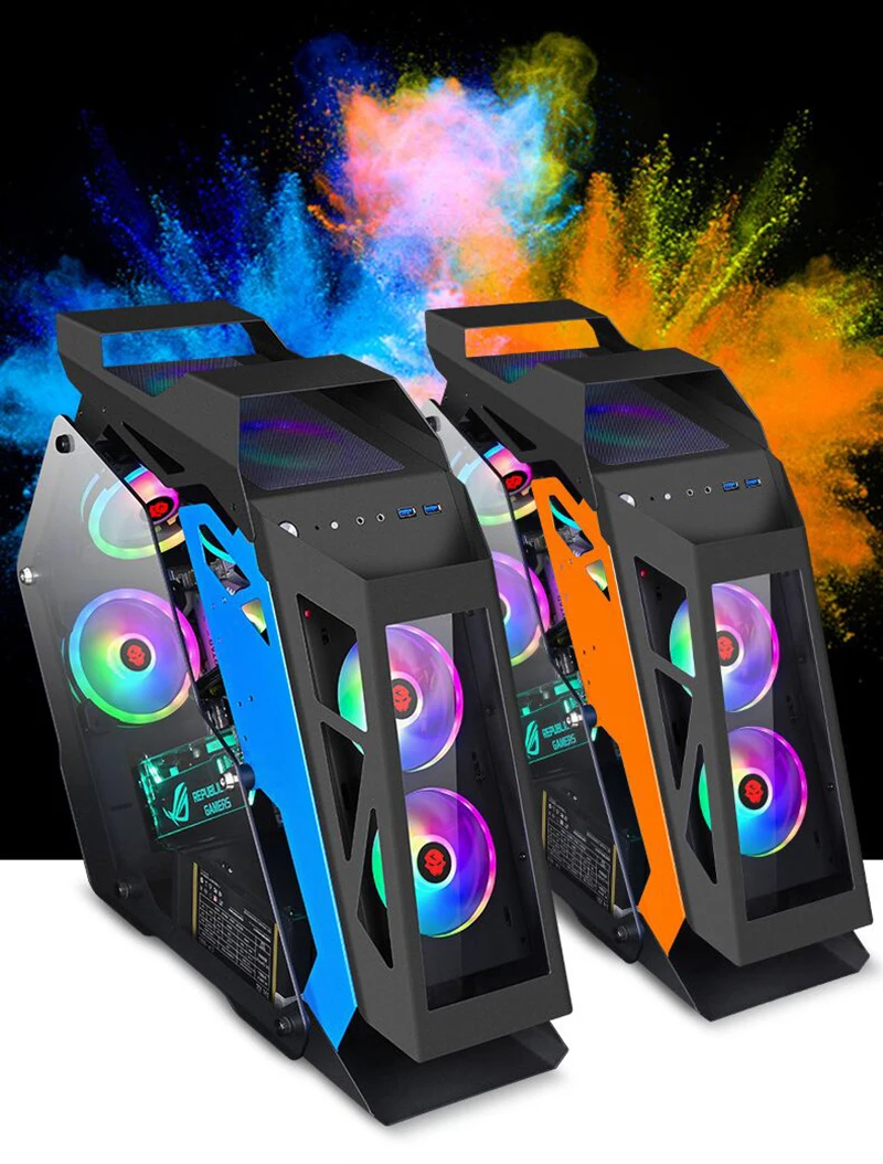 222*500*585 мм водяное охлаждение игровое шасси специальная форма RGB PC Mainframe боковой прозрачный чехол gamer gabinete computador