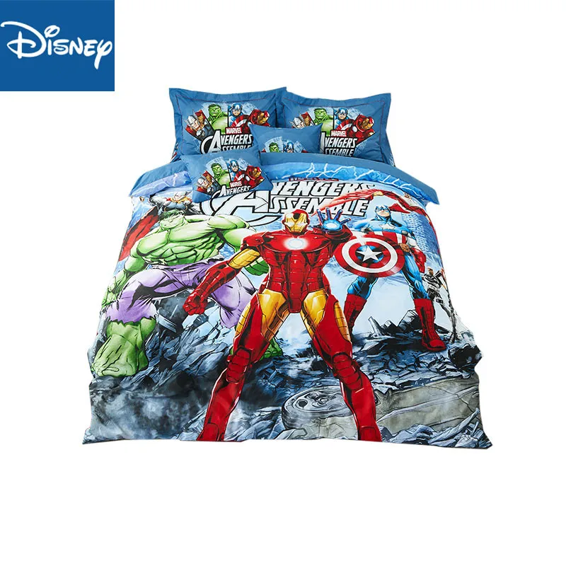 3D одеяло marvel, Железный человек, Королевский размер, набор пододеяльников для мальчиков, домашний текстиль, Египетский хлопок, постельное белье, Дисней, 3-5 шт., скидка