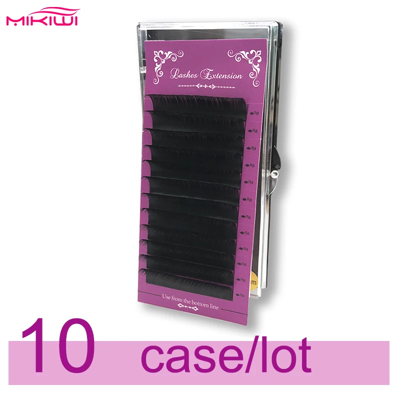 

MIKIWI 10 cases/lot C curl High quality eyelash extension individual eyelashes 12 rows eyelashes make up fake false eyelashes