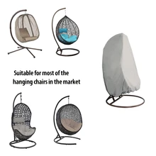 Outdoor Patio Hanging Chair Cover, Heavy Duty Egg Swing Chair Covers Dust Cover, Outdoor Garden Waterproof Protector(Grey