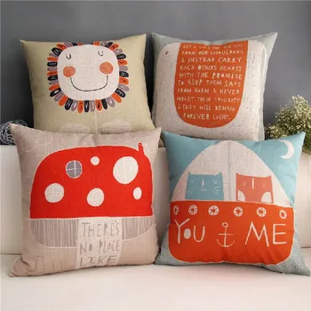 

American Pastoral cartoon pillow ,Cute small fresh mushrooms cushion Chair pillow cushion home Decor sofa cushions