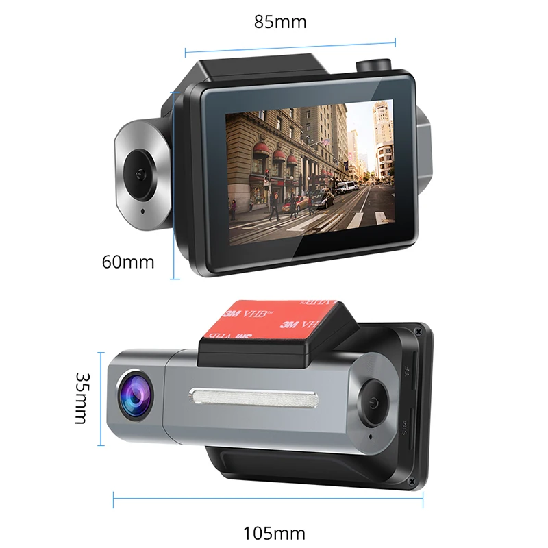 Android 5,0 3G Smart Dash Cam 3 дюйма 2.5D ips сенсорный экран HD 1080P Автомобильный видеорегистратор запись Встроенный gps Wifi двойной объектив Dash камера