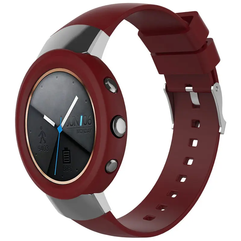 XBERSTAR Замена резины наручный ремешок для ASUS ZENWATCH 3 защитный чехол для ASUS ZENWATCH3 Ремешки для наручных часов - Цвет: Dark Red