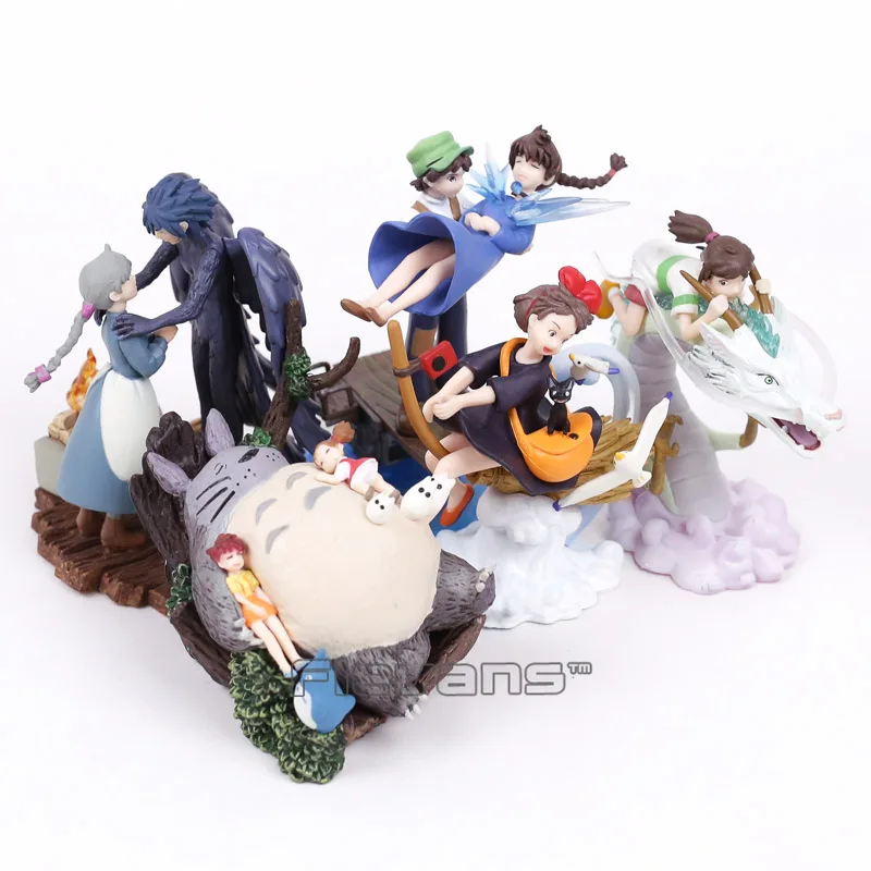 

Spirited Away The Castle in the Sky Kiki's Delivery Service Totoro Howl's Moving Castle PVC Figures Collectible Toys 5pcs/lot