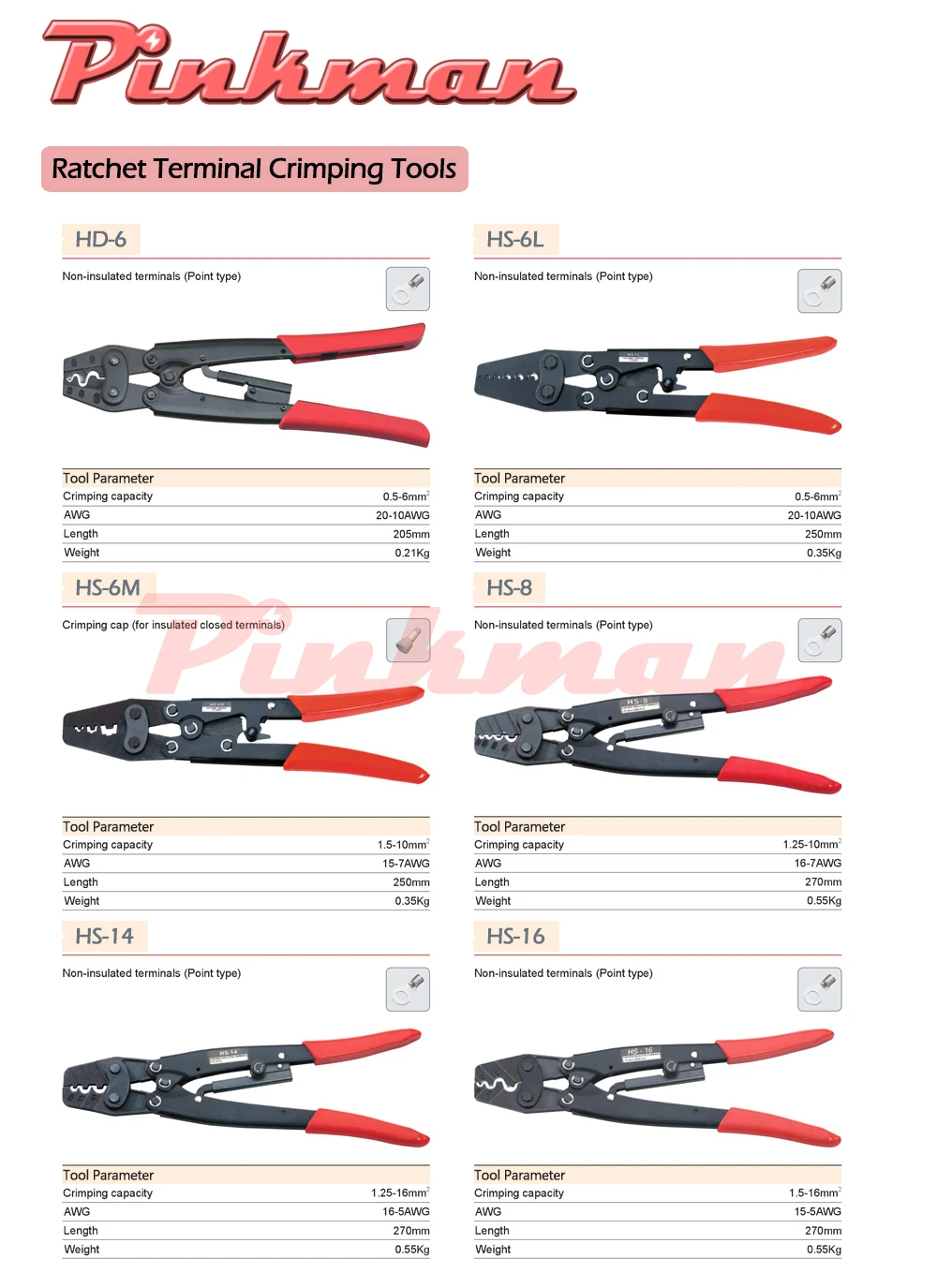 HD-6 HS-6L HS-6M HS-8 HS-14 HS-16 мини-тип обжимные плоскогубцы обжимной инструмент