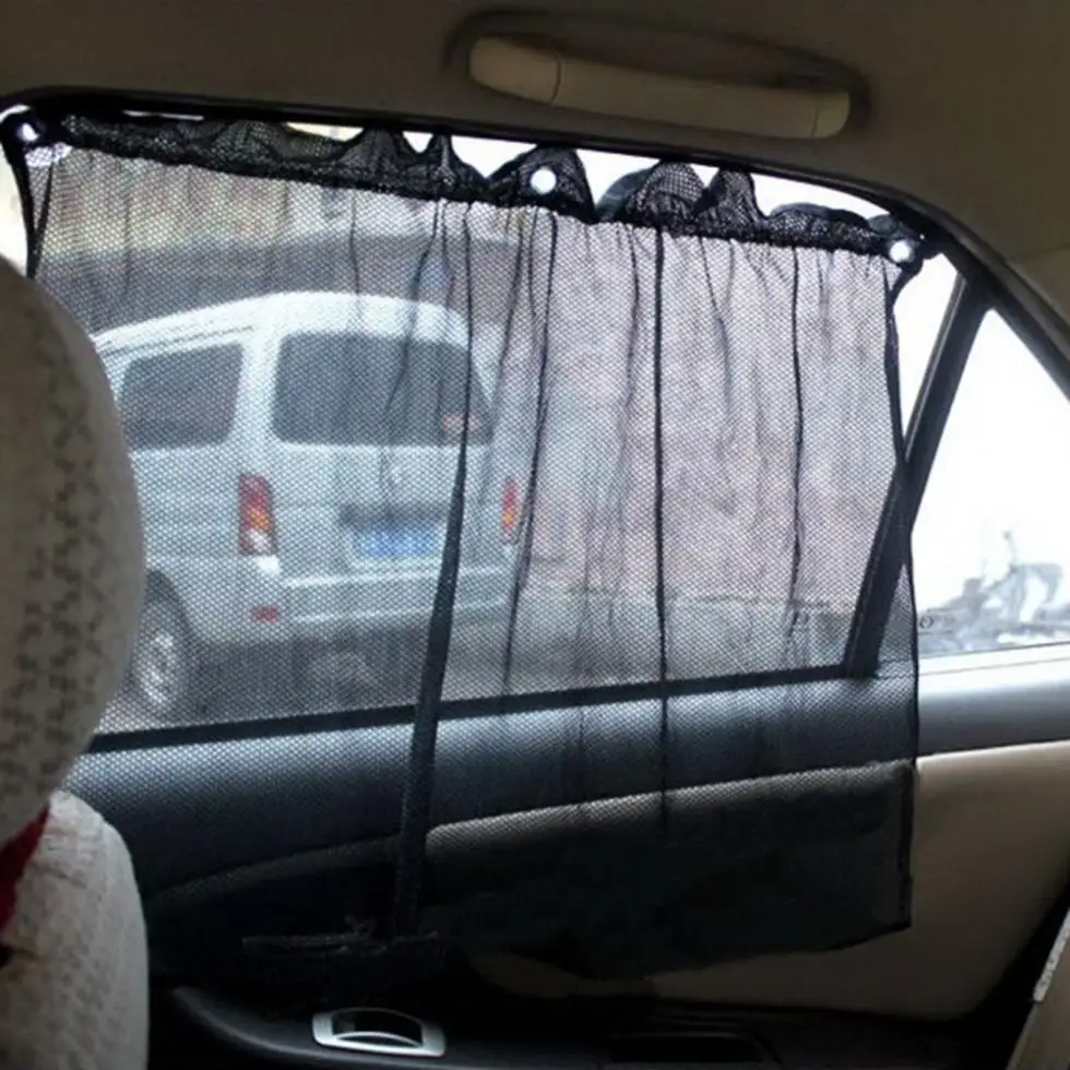 Горячая 1 пара черный автомобиль УФ Защита боковое окно занавес шторка Солнцезащитная Автомобильная с присоской