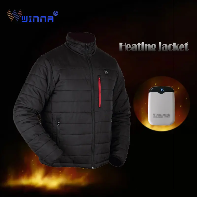 Buy Electronic heated down Jacket Men Winter ski
