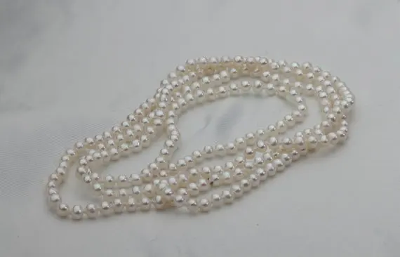 

Little Girl's Baby 90cm Long Tiny Freshwater Cultured Pearl Necklace,AA 3-4MM Small Round Pearl Jewellery,New Free Shipping