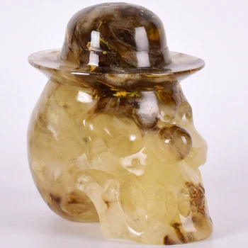 

5 Inch 1343 g Stone Statue Skull Artificial Watermelon Figurine New Style Handmade Statue Carving Craft Healing Reiki Home Decor