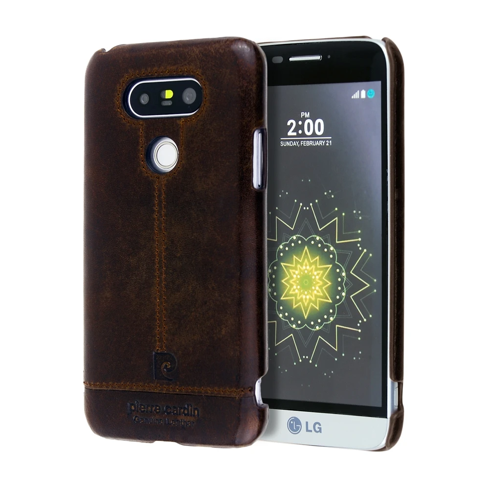 Pierre Cardin Back Cover Case For LG G5 Genuine Leather Retro Lxuury