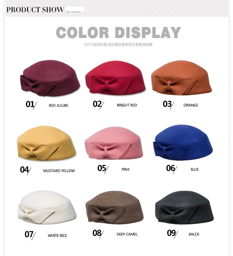 2018 Autumn And Winter Female Painter Hat Warm Woolen Hat Hat Lady Stewardess Hat Beret Fashion Hat ACD18 (14)